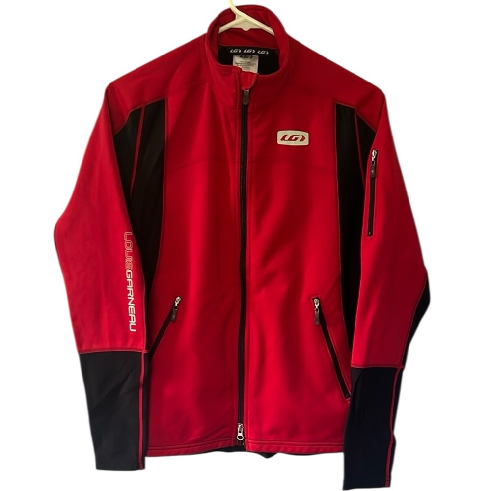 Louis Garneau LG Cycling Jacket Fleece Lined Red Black Women’s Size Medium